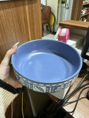bát hoa văn xanh trắng