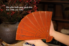 Đĩa gốm hình quạt gạch tôm