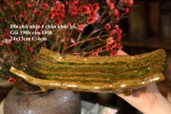 Đĩa chữ nhật 4 chân khúc gỗ