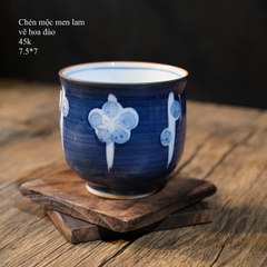 Chén mộc men am vẽ hoa đào