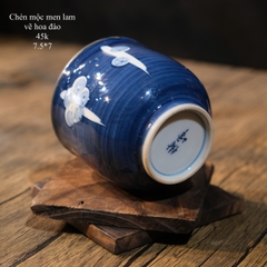 Chén mộc men am vẽ hoa đào