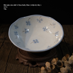 Bát mộc size nho vẽ hoa baby blue