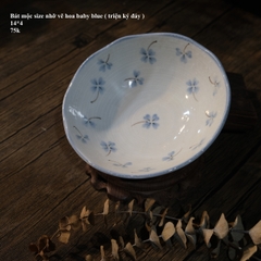 Bát mộc size nho vẽ hoa baby blue