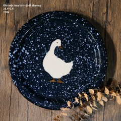 Đĩa mộc họa tiết vịt dễ thương