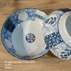 Tô mộc men lam vẽ hoa