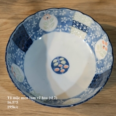 Tô mộc men lam vẽ hoa