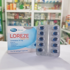 Thuốc Loreze 10mg Mega Lifesciences điều trị viêm mũi dị ứng (5 vỉ x 10 viên)