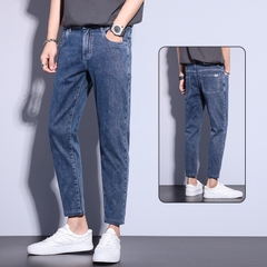 OE735: Quần jeans nam cao cấp vừa vặn thẳng bó co giãn