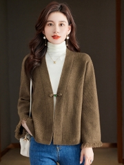 OD870: Áo Khoác Ngoài Nữ cao cấp kiểu Anh mùa đông