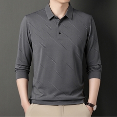 OE947: Áo thun nam trung niên xuân thu dài tay cotton