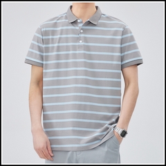 OE204: Áo sơ mi POLO kẻ sọc ve áo Jeanswest thời trang nam cao cấp mùa hè áo phông ngắn tay công sở nam cao cấp