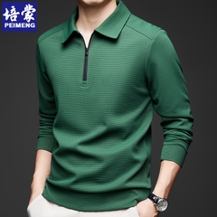 OE281: Áo thun POLO nam cao cấp tay dài cho trung niên cổ bẻ khóa nửa chính hãng Peimenh