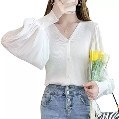 OD969: Áo sơ mi voan nữ thiết kế niche phong cách phương tây áo dài tay đẹp