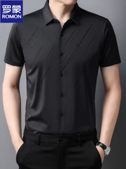 Mã C052: Áo sơ mi ngắn tay Romon nam cao cấp