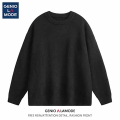 OC232: áo khoác len nữ cổ tròn dáng rộng