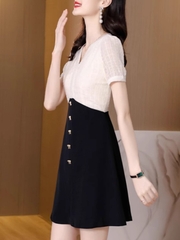 OD224: đầm dáng A ngắn hàn quốc