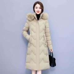 OD1056: Áo khoác nữ dài qua đầu gối áo khoác cotton dày mùa đông