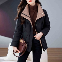 OD1059: Áo Khoác nữ Cotton trung niên Ấm Áo Bông Ngắn Cổ Áo Đứng