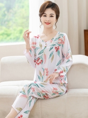 OE529: Bộ đồ ngủ lụa cotton cho phụ nữ SPNN