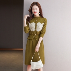 OD806: Váy len dệt kim cho nữ mùa thu đông