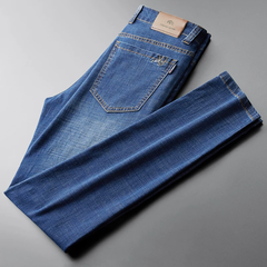 OE953: Quần jeans nam mỏng mùa hè, dáng suông ống đứng, quần dài nam, co giãn