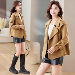 OE923: Áo khoác cashmere ngắn hai mặt cho nữ