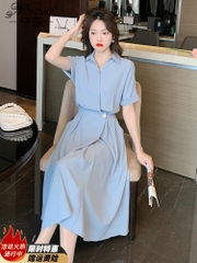 OD045: đầm dáng dài eo thiết kế thanh lịch PC hàn quốc