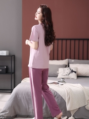 OE534: Bộ đồ ngủ nữ SPNN cotton nguyên chất quần ngắn tay mùa hè