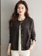 OD828: áo khoác cardigan nữ trung niên cao cấp