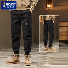 OE137: Quần jogger Woodpecker nam cao cấp phong cách Mỹ quần dài bo gấu