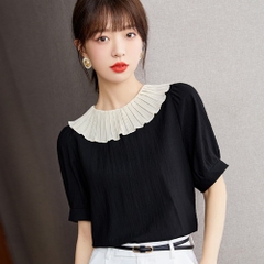 OD012: áo sơ mi nữ cổ phối bèo