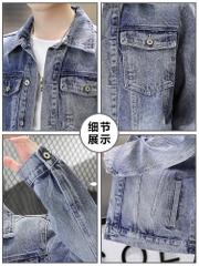 Mã B066: Áo khoác denim nam cao cấp phong cách Hàn Quốc