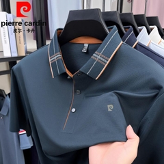 OE662: Áo thun nam cao cấp mùa hè lụa tơ Pierre Cardin tay ngắn ve áo trung niên áo thun POLO
