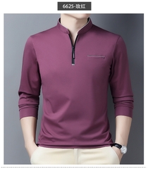 OD261: Áo thun dài tay nam ATN cổ kéo khóa cotton