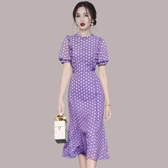 OD216: váy đầm màu tím thiết kế