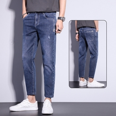 OE735: Quần jeans nam cao cấp vừa vặn thẳng bó co giãn