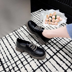 C220: Giày da nữ cao cấp Giày đế dày phong cách Anh