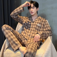 OE483: bộ đồ ngủ nam mặc nhà cotton dài tay quần áo mặc nhà SPNN