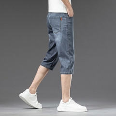 OE714: Quần short denim Tencel dài vừa phải nam cao cấp