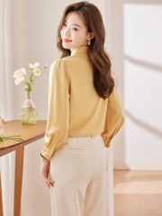 OD110: áo sơ mi nữ phối bèo cao cấp dài tay