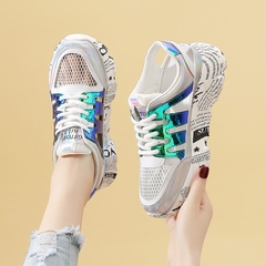 OE720: Giày sandal da thật baotou daddy cho nữ giày thể thao thông thường lưới thoáng khí mới