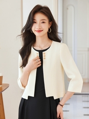 OE416: Áo khoác nữ nhỏ tay ngắn ba phần tư phong cách thời trang cho nữ