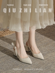 OE424: Giày cao gót màu đen cho nữ mùa hè