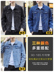 Mã B129: Áo khoác denim nam mùa thu đông cao cấp