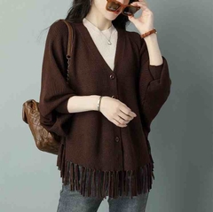 OC252: Áo khoác cardigan nữ dệt kim cổ tròn nữ thanh lịch