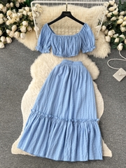OD123: set váy áo crotop đi biển