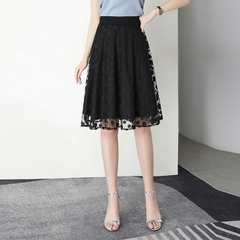 Mã B980: chân váy organza đen nữ quý phái
