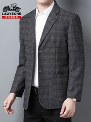 OE477: Áo khoác vest cổ điển nam cao cấp trung niên mới kẻ sọc đơn vest công sở thường ngày cho nam cao cấp