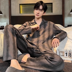 OE483: bộ đồ ngủ nam mặc nhà cotton dài tay quần áo mặc nhà SPNN