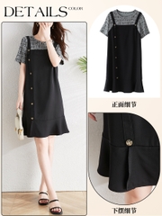 OD135: đầm thun cao cấp phối kiểu